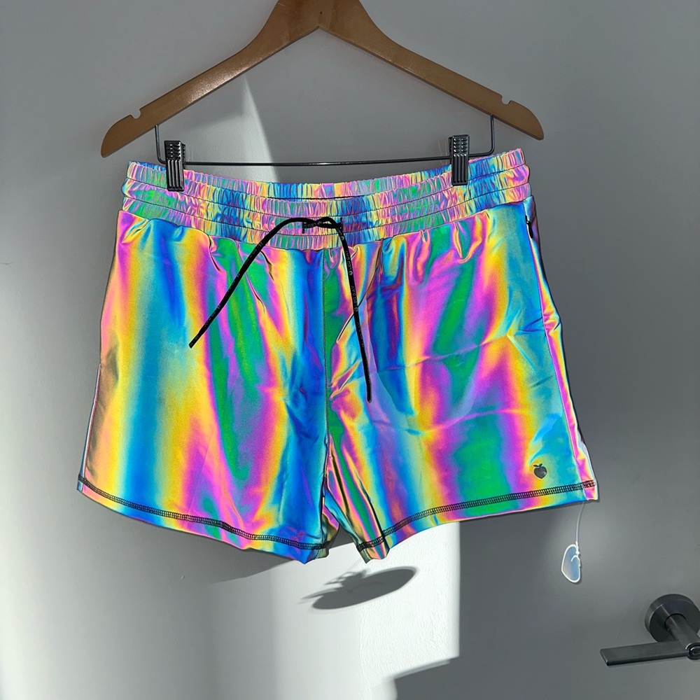 FlexLiving Rainbow Reflective Athletic Shorts